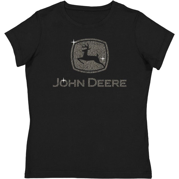 John Deere Ladies Silver Glitter Tee