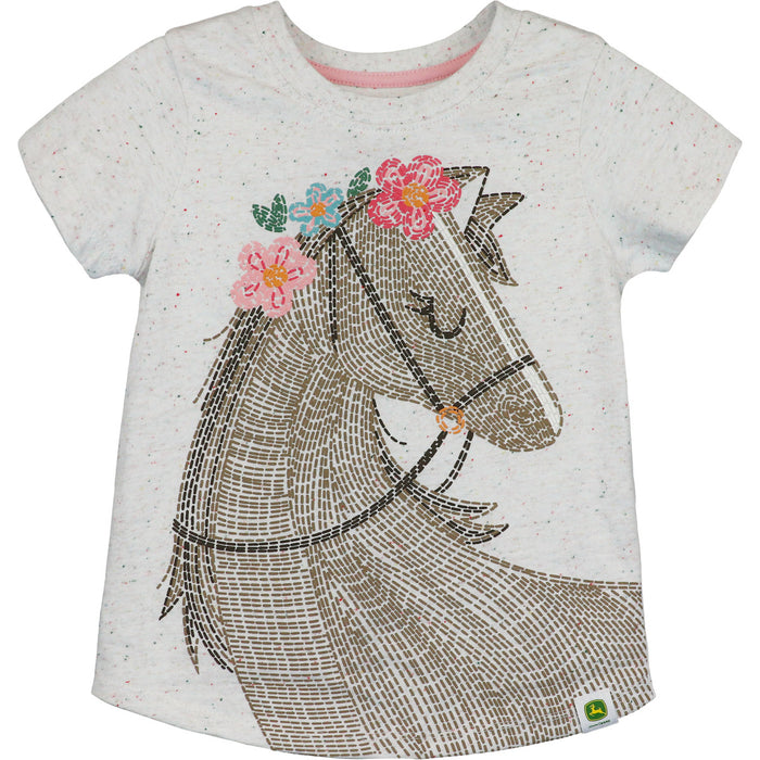 John Deere Girl Child Horse Tee