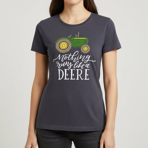 John Deere Ladies "Nothing Runs Like A Deere" Crew Neck Tee