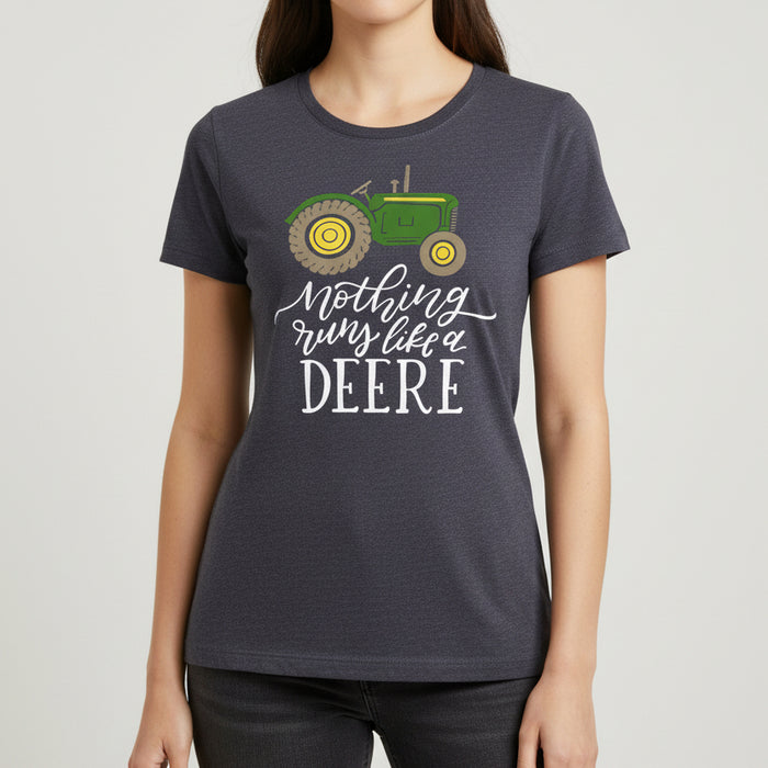 John Deere Ladies "Nothing Runs Like A Deere" Crew Neck Tee