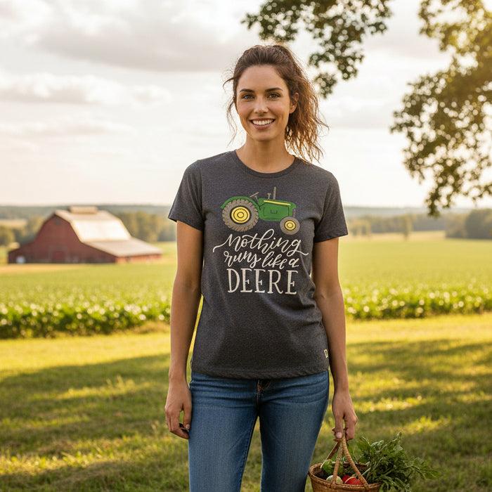 John Deere Ladies "Nothing Runs Like A Deere" Crew Neck Tee