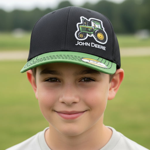John Deere Youth Boys Green Tractor Patch Cap