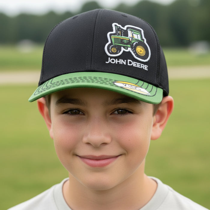 John Deere Youth Boys Green Tractor Patch Cap