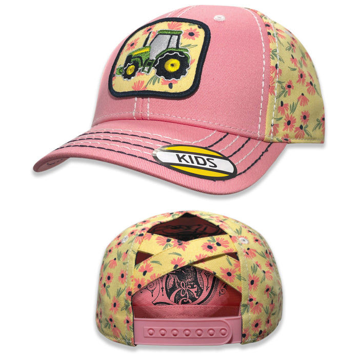 John Deere Youth Pink Ponytail Tractor Cap