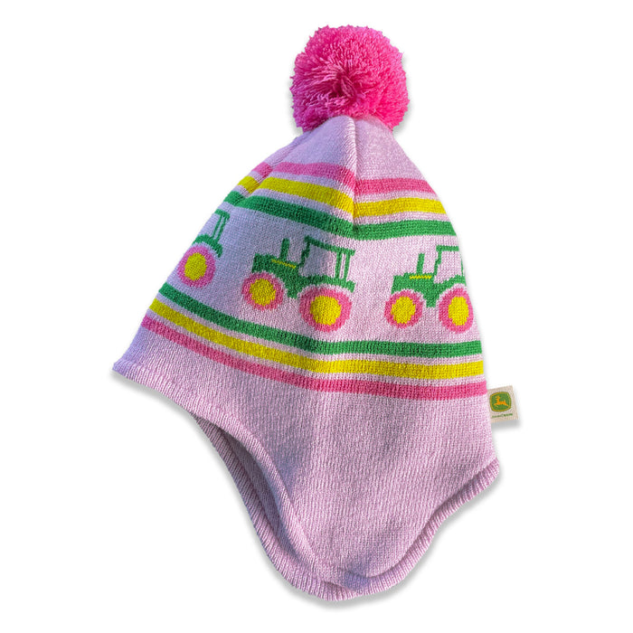 John Deere Girl Toddler Jacquard Knit Earflap Beanie