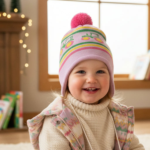 John Deere Girls Toddler Jacquard Knit Earflap Beanie