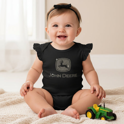 John Deere Infant Girls Glitter Bodysuit