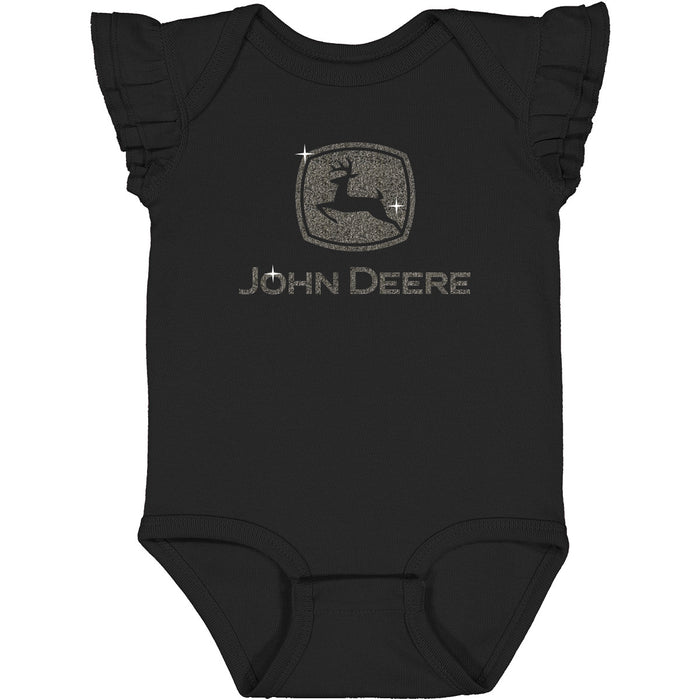 John Deere Girl Infant Glitter Bodysuit