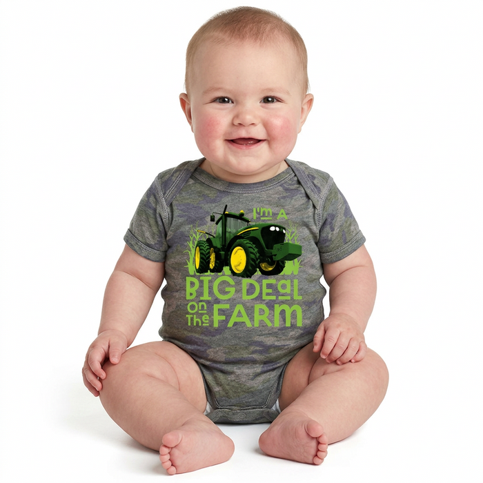 John Deere Infant Boys Big Deal Farm Bodysuit