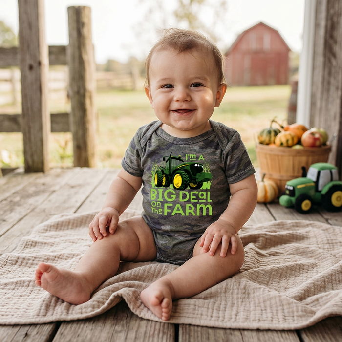 John Deere Infant Boys Big Deal Farm Bodysuit