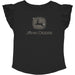 John Deere Girl Toddler Black Glitter Flutter Tee