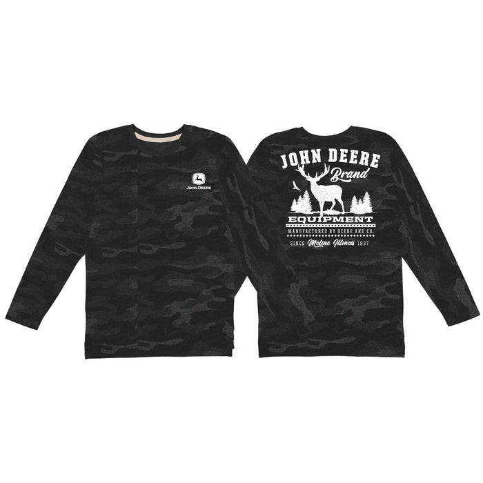 John Deere Mens Camo Deer & Nature Longsleeve Tee