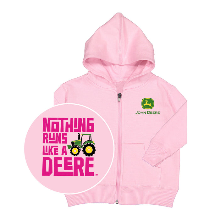 John Deere Girl Infant Nothing Runs Like A Deere Zip Hoodie