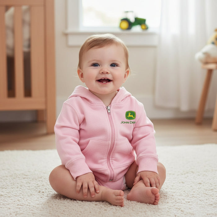 John Deere Infant Girls "Nothing Runs Like A Deere" Zip Hoodie
