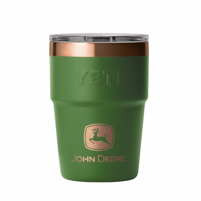 green and copper John Deere x YETI Rambler® 16 oz Stackable Cup
