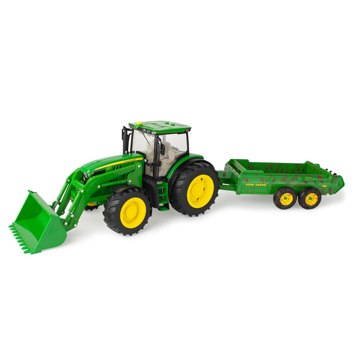 John Deere 1:16 Big Farm 6210R Tractor with Spreader