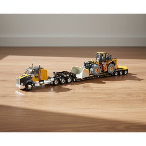 John Deere 1:50 904 P-Tier Wheel Loader with Semi Truck