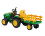 back view of the John Deere 12 Volt Ground Force Tractor with Trailer
