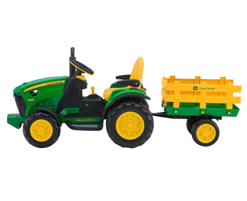 John Deere 12 Volt Ground Force Tractor with Trailer