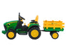 John Deere 12 Volt Ground Force Tractor with Trailer
