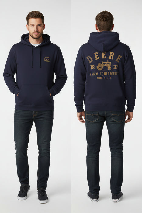 John Deere Men's 1837 Vintage Tractor Hoodie