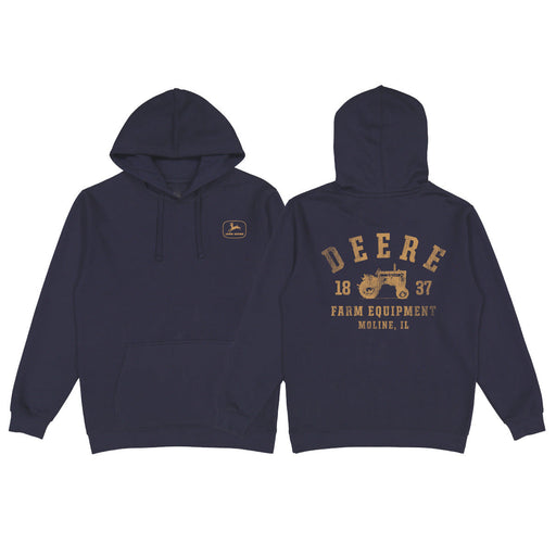 John Deere Mens 1837 Vintage Tractor Hoodie