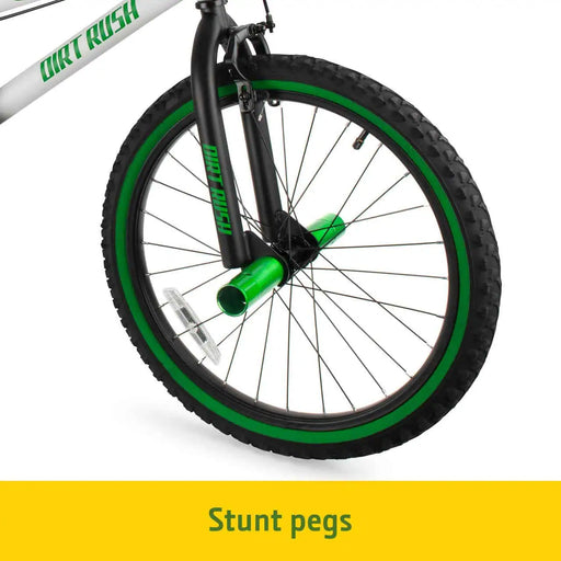 BMX stunt pegs on the John Deere 20" Dirt Rush Bicycle