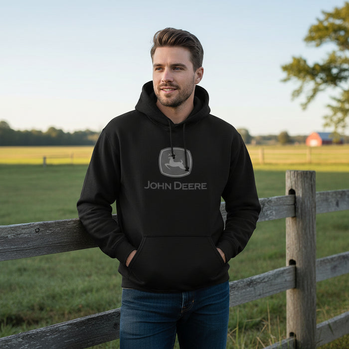 John Deere Men's Black Logo Fleece Hoodie