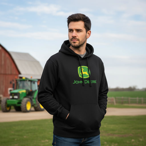 John Deere Men's Black Classic Logo Hoodie