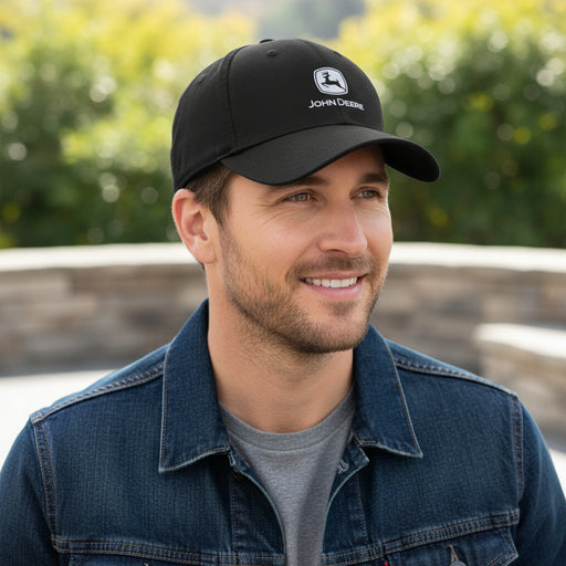 John Deere Black Reflective Performance Cap