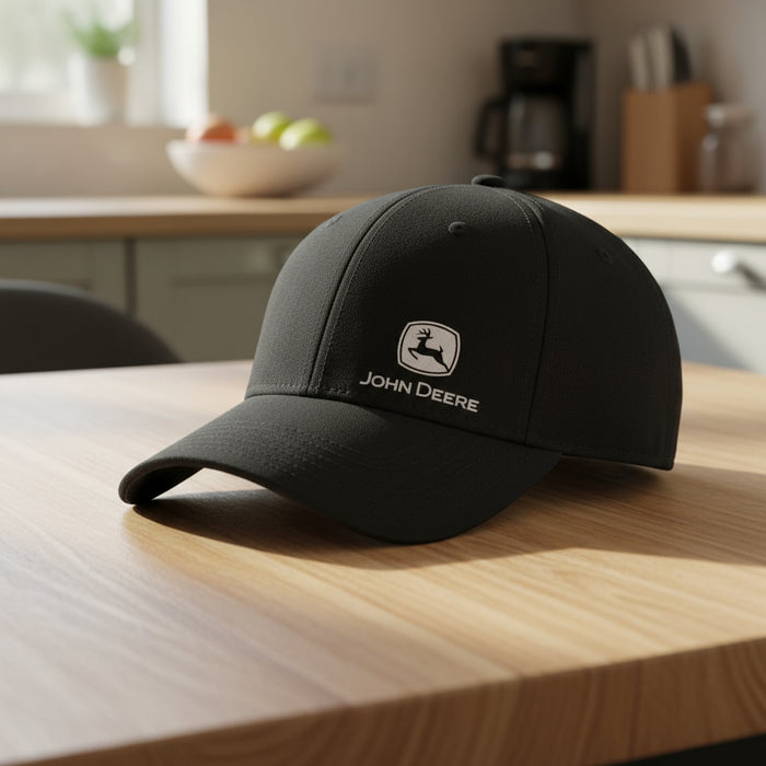 John Deere Black Reflective Performance Cap