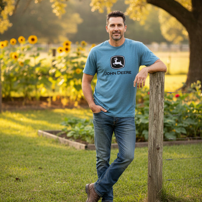 John Deere Men's Blue Classic Logo Tee