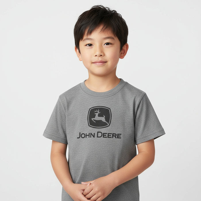 John Deere Boys Grey Logo Tee