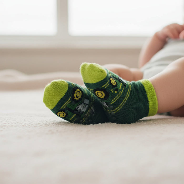 John Deere Infant Boys 3 Pack Tractor Shortie Socks