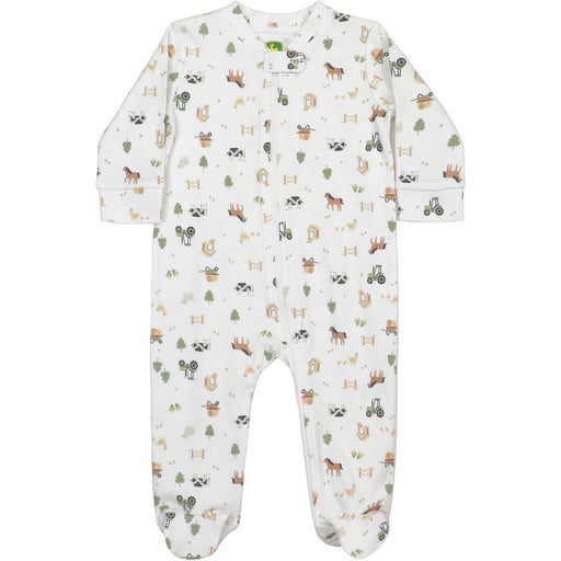 John Deere Boy Infant Coverall - Farmland Print