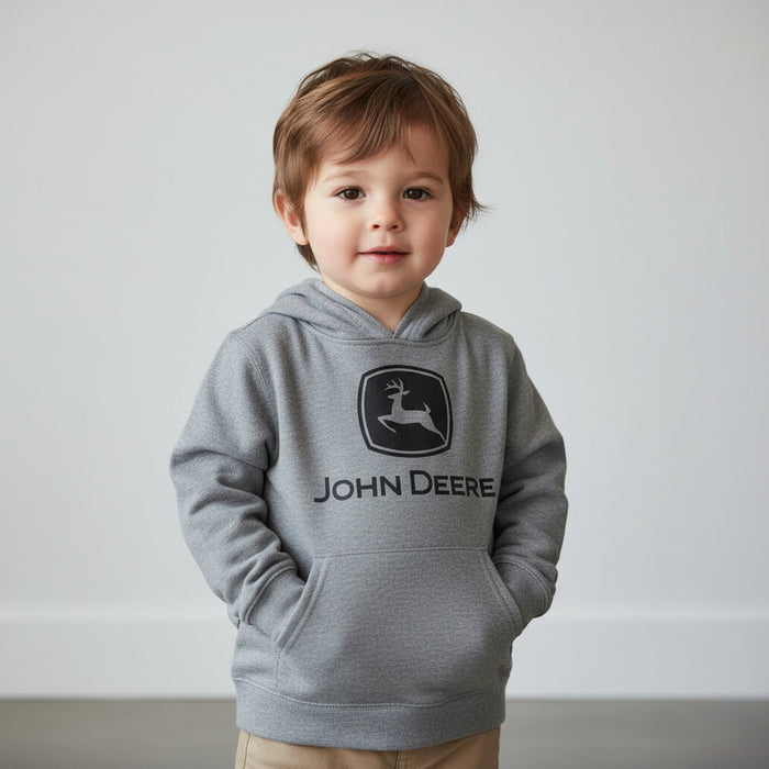 John Deere Toddler Boys Grey Logo Fleece Hoodie