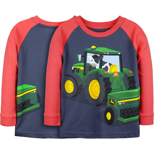 John Deere Boy Toddler Long Sleeve Tee - Cow Tractor