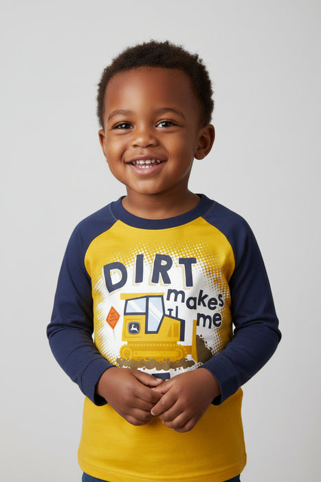 John Deere Toddler Boys Long Sleeve Tee - Dirt Cuter