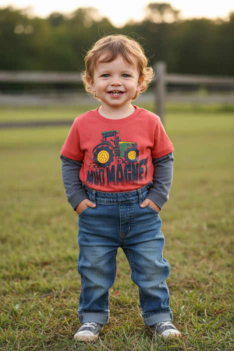 John Deere Toddler Boys Tee - Mud Magnet