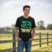 John Deere Youth Boys Black Paint Stripe Tractor Tee
