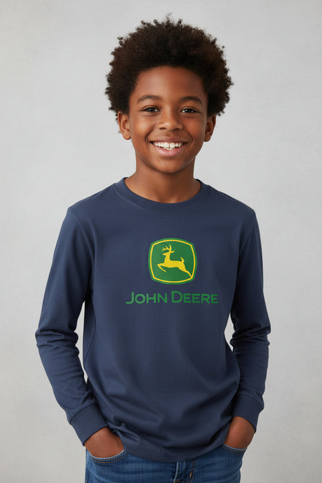 John Deere Youth Boys Long Sleeve Tee - Blue