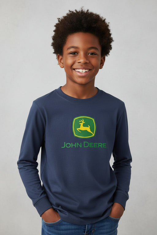 John Deere Youth Boys Long Sleeve Tee - Blue