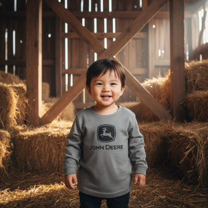 John Deere Toddler Boys Grey Logo Tee