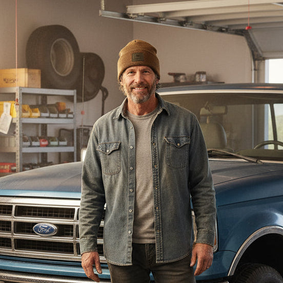 John Deere Brown Logo Beanie