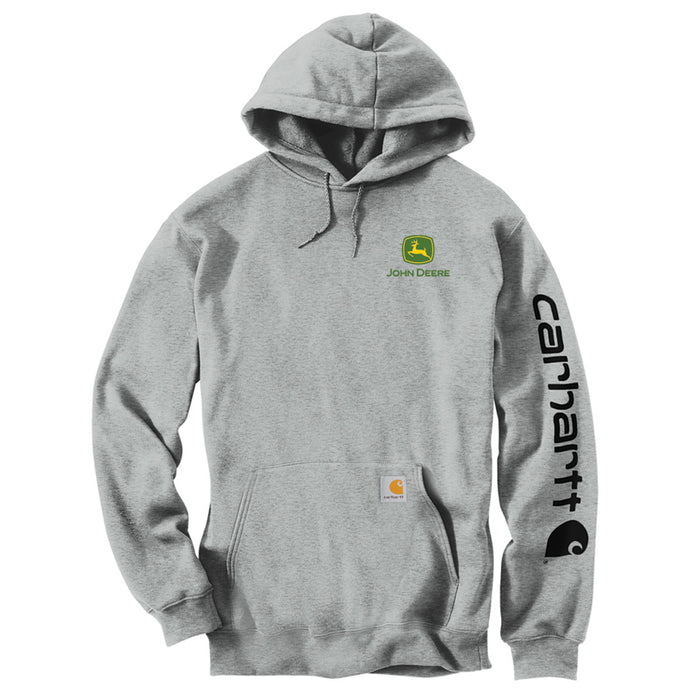 John Deere Men's Carhartt Grey Classic Logo Hoodie — Horizon Ag Turf