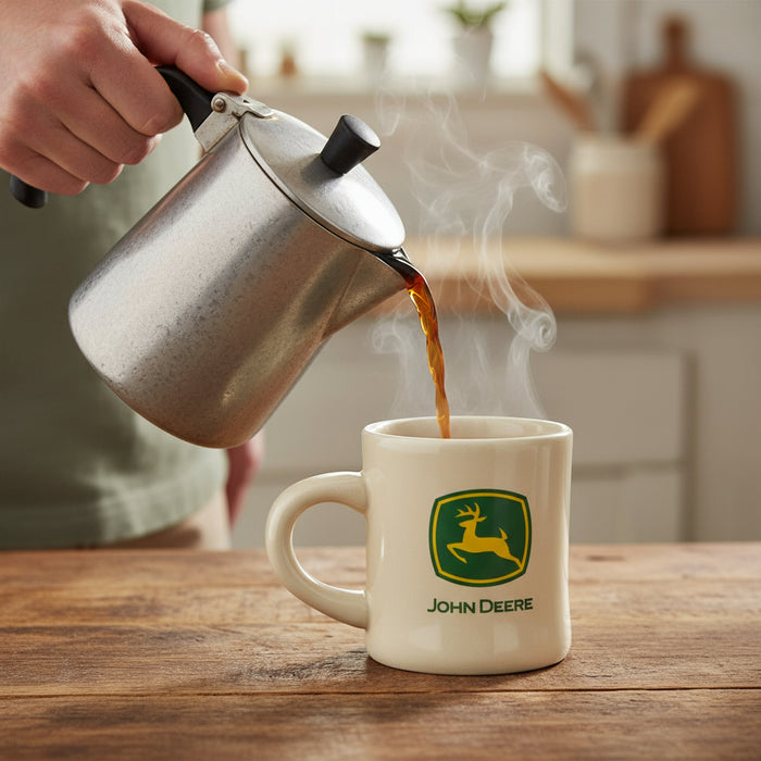 John Deere Cream Diner Mug