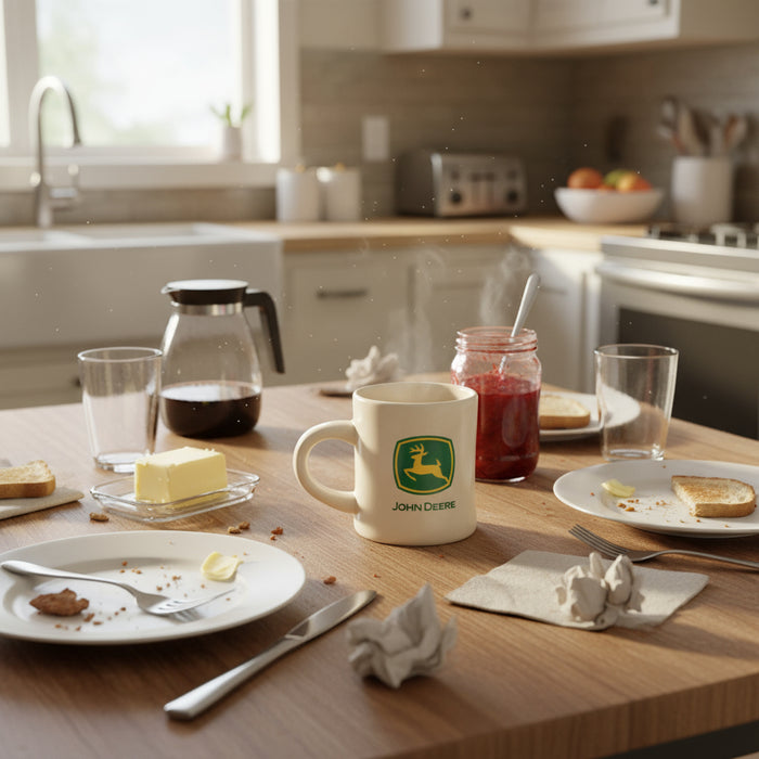 John Deere Cream Diner Mug