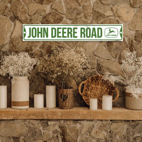John Deere Embossed Metal Street Sign