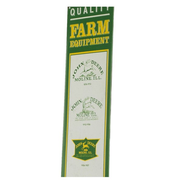 John Deere Embossed Tin Vertical Logos Sign