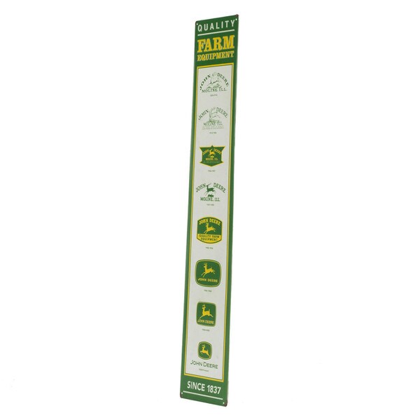 John Deere Embossed Tin Vertical Logos Sign